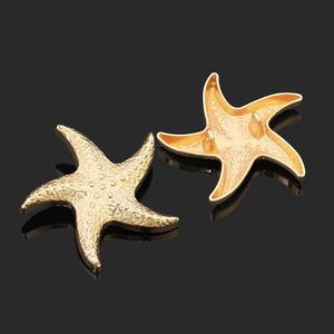 Boutons personnalisés fabriqués en usine, boutons à coudre irréguliers en forme de coquillage, conque, étoile de mer, boutons en métal de forme spéciale pour vêtements. - Product Image 3