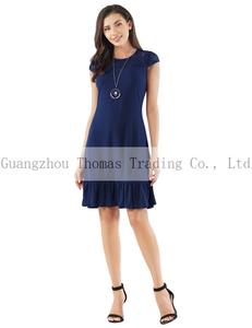 OEM al por mayor de las mujeres dama elegante de Color sólido Vestido Midi Vestido Formal de trabajo - Product Image 4