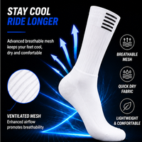 Chaussettes de cyclisme aérodynamiques mi-mollet édition équipe professionnelle, chaussettes de vélo aérodynamiques