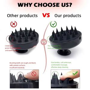 New Silicon Bath <b>Brush</b> Wet Dry Hair <b>Detangler</b> Hairbrush <b>Detangling</b> Hair <b>Brushes</b> Silicone Head Scalp Massage Shampoo <b>Brush</b> - Product Image 4