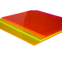 Couper à la taille feuille de pmma de couleur claire en plastique feuilles acryliques fluo jaune orange néon