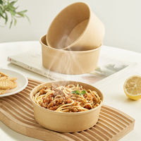 Papiers chale Deckel Benutzer definierte Dimension Verpackung Lebensmittel Einwand ige Fast-Food-Salats ch üssel Food Grade Bowl und White Craft Paper Brotkorb