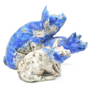 Nueva Llegada Precioso Lapislázuli Tallado 100% Color Natural Cerdo Escultura Piedras Preciosas Naturales Artesanía Para Regalo de Negocios - Product Image 3