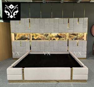 Italiaanse Luxe Slaapkamer Set Meubilair High-<span class=keywords><strong>End</strong></span> Verlengde Hoofdeinde Tweepersoonsbed Gestoffeerd Lederen Master Kingsize 1.8M <span class=keywords><strong>Bed</strong></span> - Product Image 5