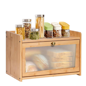 Boîte à <span class=keywords><strong>pain</strong></span> en acrylique style bambou, pour comptoir de cuisine, anti-poussière, pour pâtisseries et épices, organisateur de cosmétiques de chevet - Product Image 6
