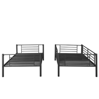 Literas Metálicas Desmontables al por Mayor, Camas Individuales Dobles Separables, Estructura de Acero con Barandilla, Escalera y Somier para Dormitorios, Hostales, Hoteles, Apartamentos, OEM, ASTM