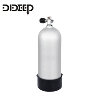 Bouteille de plongée DIDEEP blanche haute pression 200 bars 6L en aluminium pour air/oxygène, montage latéral, avec valve gauche, pour usage unisexe