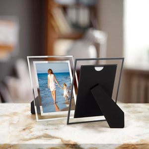 Wholesale Silver Mirrored for Photo <b>Display</b> Stand on <b>Tabletop</b> Glass Frame Customized Packing - Product Image 4