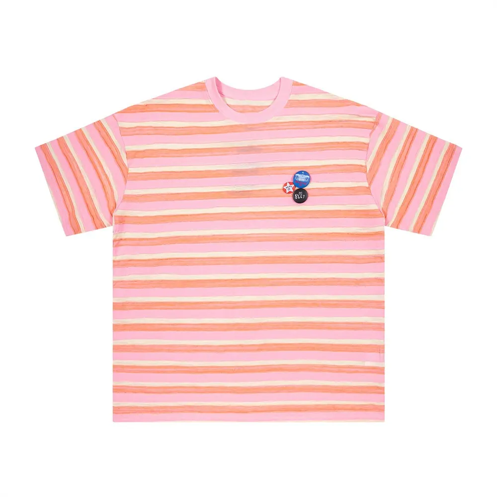Custom US Size Soft Design Breathable Stripe T shirt OEM Logo Gym Clothes Man Unisex USA T Shirts