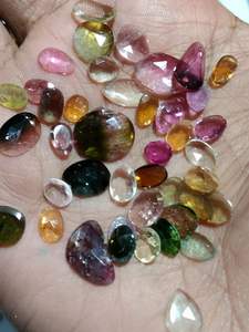 Piedra preciosa de corte de rosa de turmalina multicolor Natural Premium Talpe Polki para hacer collares joyería multicolor - Product Image 5