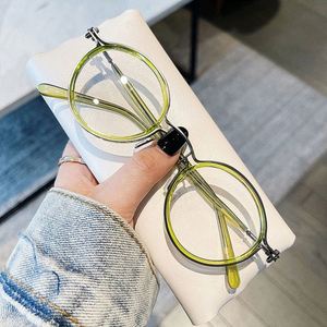 Gafas de Computadora con Marco Ovalado Pequeño de Metal Retro para Hombre y Mujer, Gafas Redondas con Protección Contra la Luz Azul - Product Image 3