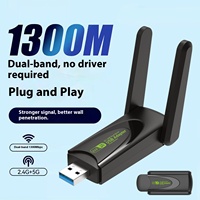 Gigabit Dual-Band 1300M Computadora sin disco Receptor USB WiFi Tarjeta de red inalámbrica 5G para computadora portátil MT7612UN Productos en stock