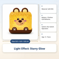 Lampe d'ambiance enfant en forme d'ours mignon, veilleuse de dessin animé avec boîte colorée, cadeau décoratif anti-éblouissement pour chambre d'enfant