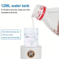 Mini Vaporisateur Facial Portable Rechargeable à Brume Nano Hydratation Profonde Ultrasonique Alimenté par USB en Plastique pour Beauté, Voiture et Extérieur