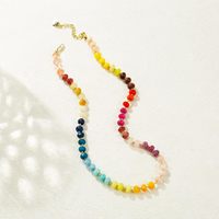 Collier en cuivre perlé avec pierres précieuses Go2boho pour femmes, pierres naturelles colorées, perles d'eau douce, bijoux de plage arc-en-ciel, cadeau