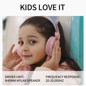 Casque filaire mignon 85db pour enfants Casque filaire stéréo Oreille de chat Licorne Rose Fille Bandeau Filles Enfants Casque pour filles - Product Image 2