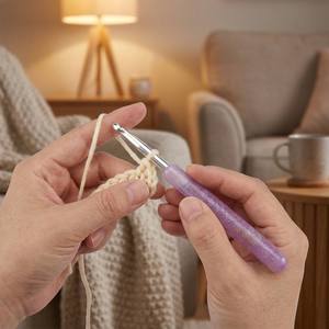 1 ensemble de <span class=keywords><strong>9</strong></span> crochets professionnels en aluminium avec manche en résine rose transparente pour tricot et artisanat DIY (pulls, etc.) - Product Image 6