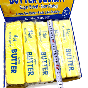 Jouet à presser géant en PU <span class=keywords><strong>Jumbo</strong></span> Soft Slow Rising Mochi Toys Square Stick of Butter Block Yellow <span class=keywords><strong>Milk</strong></span> Print Simulated Foods - Product Image 3