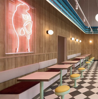 Ensemble de table et chaises de salle à manger en bois de style moderne pour hôtel, café, restaurant