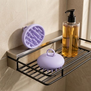 Portable Travel Eco-friendly Silicone Shampoo <b>Brush</b> Anti- Ring Gentle <b>Bristle</b> Scalp Massage Dandruff Removal Flower Design - Product Image 1