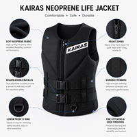 Gilet de sauvetage professionnel en néoprène pour adulte, veste de flottabilité pour jet ski, rafting, natation et sports nautiques