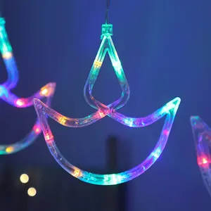 Luci di natale di vendita calde Diwali anchor string curtain lights Diya boat row lights candele decorazioni per festival LED