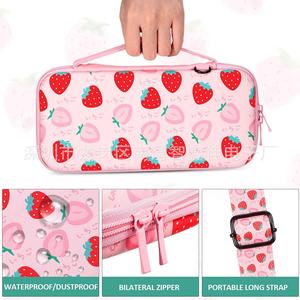 Strawberry Bun <b>Switch</b> Carrying <b>Case</b> For Nintendo <b>Switch</b> OLED EVA Crossbody Bag With Shoulder Strap And Button Cap - Product Image 2