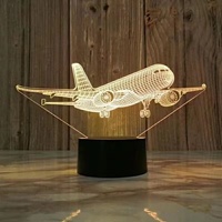 Avion de guerre, avion de chasse, lampes de nuit 3D, avion à réaction, lampe de table, lumières décoratives de Noël