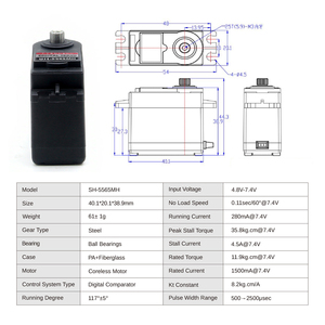 Servo numérique à engrenages métalliques Feetech SH5565MH 7,4 V 35,8 kg pour voiture RC, <span class=keywords><strong>avion</strong></span>, robot, pince, programmation éducative - Product Image 4