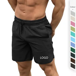 Benutzer definierte Logo Herren Workout Fitness Shorts Sport Running Gym Kompression Quick Dry Shorts Männer Casual Print mit Tasche angepasst