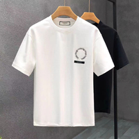 T-shirt d'été pour homme, imprimé lettres, style américain streetwear, 200g, 100% coton, coupe classique, respirant, écologique, séchage rapide, col rond