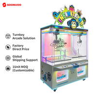 Machine à griffes commerciale pour 2 joueurs, attrape-OVNI, jeu d'arcade à double griffe, machine de rédemption de prix pour peluches et cadeaux