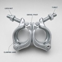 Coupleur d'angle droit pour échafaudage, double coupleur pour tubes en acier, pince de construction pour échafaudage