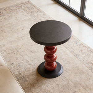 Table basse ronde moderne, table d'appoint pour <span class=keywords><strong>salon</strong></span>, décoration intérieure, mobilier, plateau noir, design unique avec base en forme de boule - Product Image 5