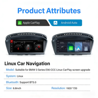 Sistema Multimedia con Pantalla Táctil para Automóvil, Sistema Linux para BMW E60 E61 E62 E63 E90 E91 E92 E93, Sistema Android Auto, Carplay Inalámbrico