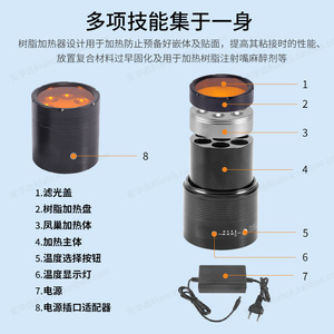 Chauffe-résine dentaire 30W à température réglable pour consommables de restauration buccale, appareil de chauffage électrique avec prise universelle - Product Image 3
