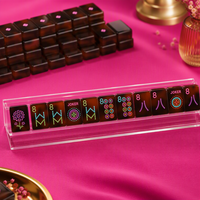 Jeu de Mahjong Américain 160 Tuiles Luxe Acrylique Gravé Motif Écaille de Tortue Logo Personnalisé Portable Casino Jeux d'Hasard Vente en Gros