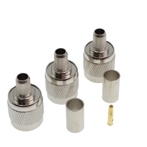 Hot Sale Nickel Plated RP Male/plug Crimp Connectors <b>Adapter</b> Female and Male Connectors for LMR240 Coax Cable Brass ROHS 1.5 - Product Image 1