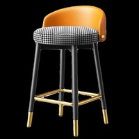 Tabouret haut léger de chaise de bar en fer de luxe simple avec fonction rotative pour barre avant de bureau à la maison et caisse enregistreuse