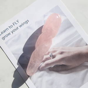 Natuurlijke Yoni Massager Handgemaakte Rozenkwarts Phallus Massage Wand Kristal <span class=keywords><strong>Dildo</strong></span> voor Vrouwen Vaginale Spieren - Product Image 3