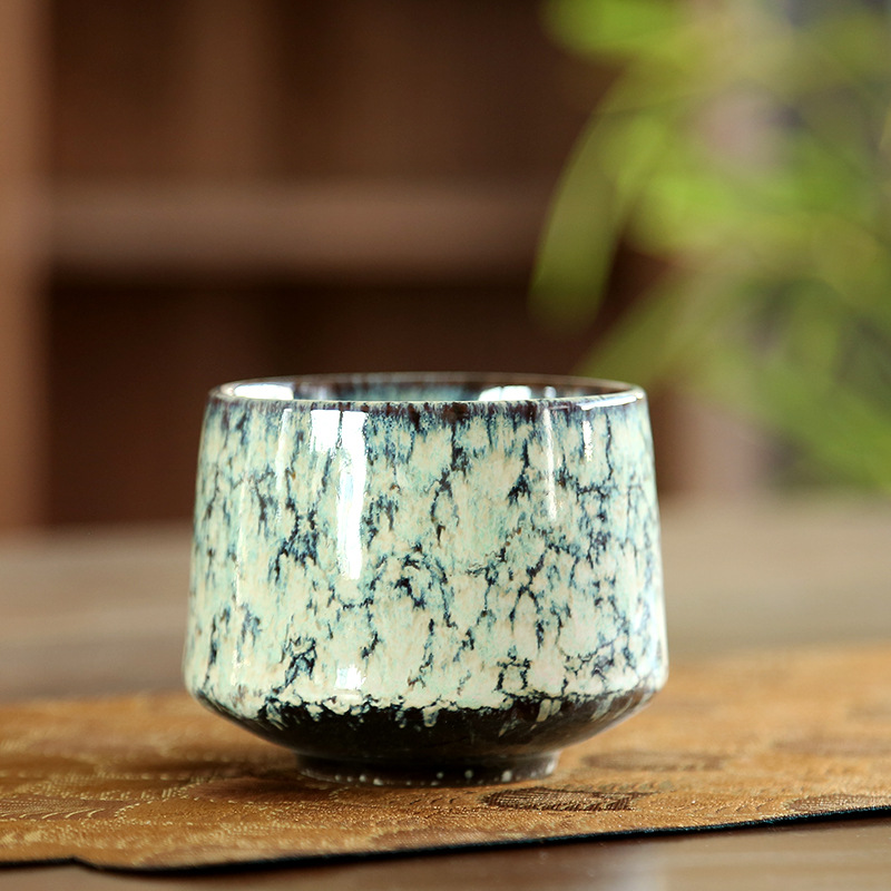 Taza cilíndrica para horno, color verde parduzco.