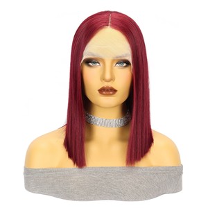 วิกผมลูกไม้เวียดนามแบบถักเปียคู่สั้น 13x4 ขายส่งยอดนิยม, วิกผมบ๊อบตรงแบบธรรมชาติจากผมเวียดนาม, สีดำสำหรับ<span class=keywords><strong>ผู้หญิง</strong></span> - Product Image 2