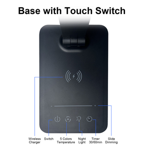 Văn phòng có thể gập lại LED bàn đèn với bộ sạc không dây và USB sạc-Bảng ánh sáng nghiên cứu ánh sáng với ánh sáng ban đêm cho văn phòng - Product Image 5