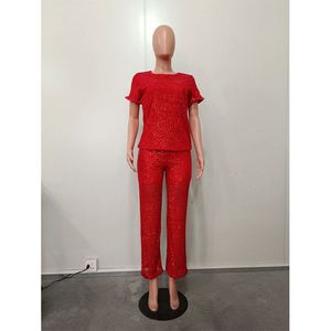 Factory China OEM Top Quality New Design Hot Selling Drawstring Jumpsuit Relaxed Knitted <strong>Women</strong> Leisure <strong>Household</strong> - Product Image 3
