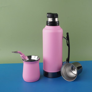 Kit Thermos Messi <span class=keywords><strong>X</strong></span> <span class=keywords><strong>Mate</strong></span> Série 1000ml+8oz en Acier Inoxydable à Double Paroi pour Yerba <span class=keywords><strong>Mate</strong></span> avec Tasses de 6oz et 8oz et Bombilla - Product Image 1