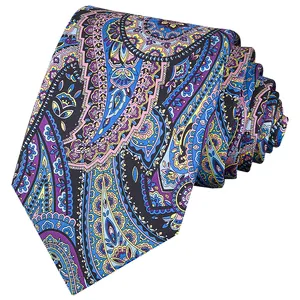 Hamocgia 100% gravatas de seda orgânica jacquard, 7 gravatas dobráveis para homens
