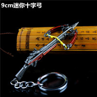 Game Scale Mini Sniper senapan Mini Crossbow gantungan kunci 3D senjata 9cm senjata gantungan kunci perhiasan tas ransel Aksesori
