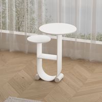 Table d'appoint/bord de canapé créative en acier inoxydable, style luxe léger, double niveau, pour petits espaces, idéale pour canapé/balcon