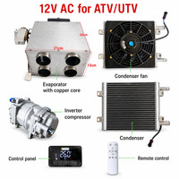 Système de climatisation électrique 12 volts AC sous le tableau de bord, système de climatisation DC 12V, pièces et accessoires ATV/UTV