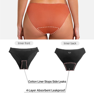 Culottes menstruelles fines sans couture pour femmes, personnalisées par l'usine OEM, respirantes, 4 couches, anti-fuites, réutilisables - Product Image 3